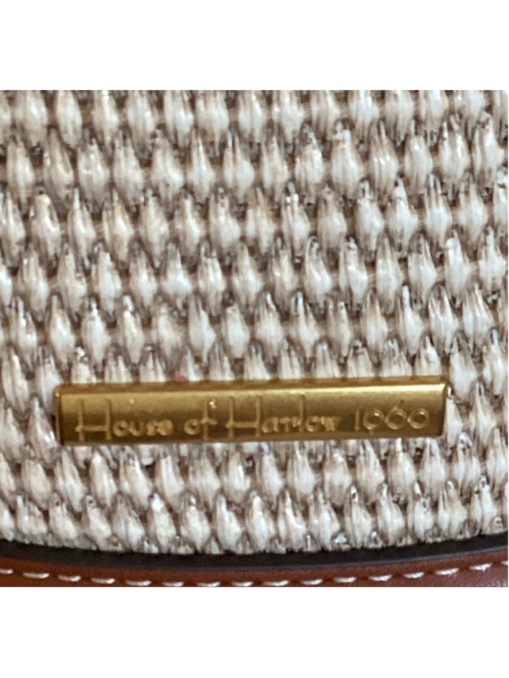 House of Harlow 1960 Woven Bucket Bag Brown Crossbody Straw Texture NWT - Picture 6 of 6